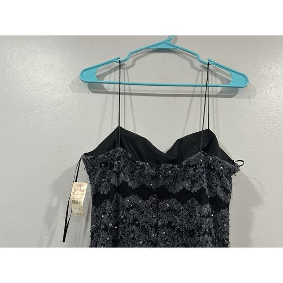 JS Boutique Black Lace and Sequin Sleeveless Maxi Dress US 14 Deadstock NEW - Picture 6 of 9